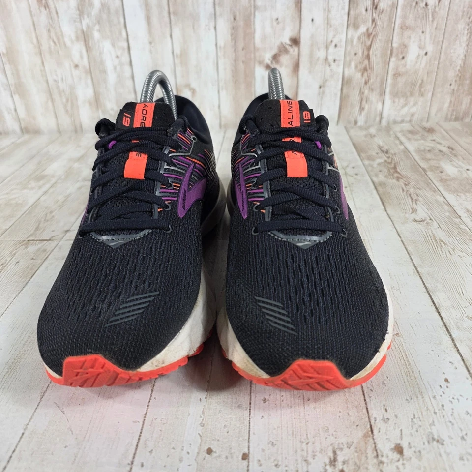 Brooks Adrenaline GTS 19 Women's Running Shoes Black Purple Orange Wide 8.5 - Image 4 of 4