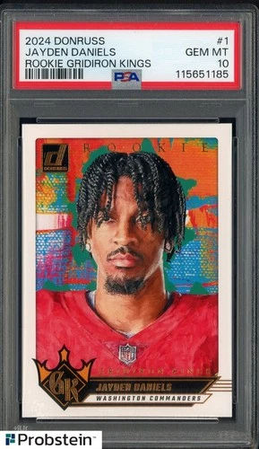 2024 Donruss Rookie Gridiron Kings Jayden Daniels RC Rookie PSA 10 GEM MINT