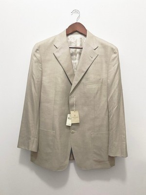$1200 CORNELIANI Suit Jacket Blazer Virgin Wool Silk 54 US 44 Made in Italy