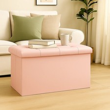 PUFF POUF CONTENITORE ECOPELLE PANCA BAULE IMBOTTITO BOTTONI TRAPUNTATO