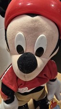 Disney Mickey Mouse Talking Plush Squeeze Hand He Talks Red Helmet Electronic