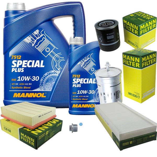 Mann Inspektionspaket 6L Mannol Special Plus 10W-30 FüR Audi A4 2.6 2.8 Quattro-image