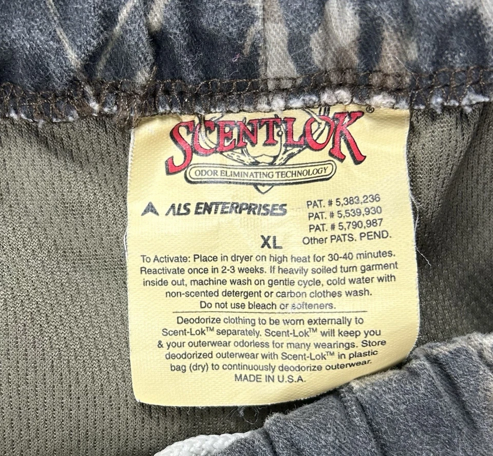 Vintage Scent Lok Pants Men XL Mossy Oak Camouflage  Hunting  Draw String USA - Image 2 of 4