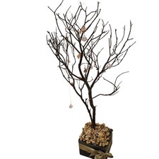 Manzanita Branch Tree Brown Stem Flower Decorative Crystal 18 Inch Centerpiece