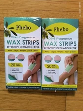 Phebo Olive Fragrance Wax Strips for Body Legs Armpits Face Wax Strips 2 Pk X 20