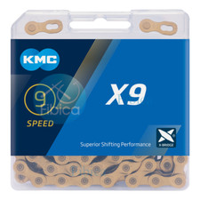 NEW KMC X9 GOLD 9-SPEED CHAIN 116 LINK SP exceptional Durability