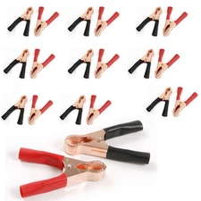 20X Red & Black Car Battery Test Lead Clip Crocodile Alligator Clamps 50A 80mm