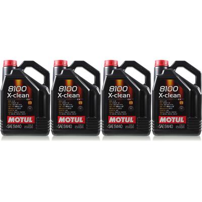 4x5 Liter Motul 8100 X-clean 5W40 Öl Motoröl für Ford MB Porsche Opel