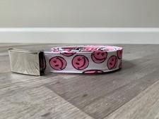 Happy Face BELT  Buckle Smiley Hot Pink Hipster Girl Boy Pop Art Cool Logo Fun