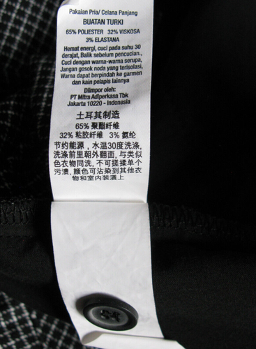 Pantalones Chinos Topman Elastizados Spray Calce Ajustado Negro Cuadros W32 L34 - Imagen 9 de 9