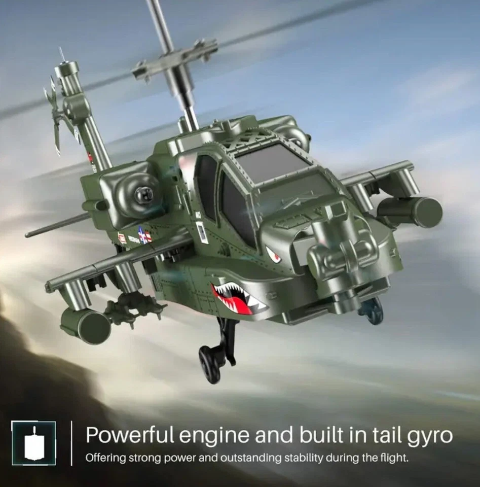 Syma S109G 3.5 Channel RC Helicopter with LED Remote Control Chopper Military - Image 3 of 4