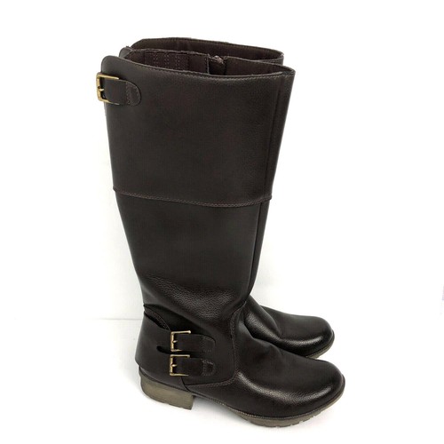 Clarks Soft Cushion Womens Brown Leather Zip Up Comfort Riding Boots Size 8 - Picture 1 of 9
