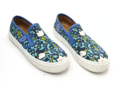 Coach Cameron A01986 Aqua Blue Floral Slip-on Sneakers Women’s US Size 