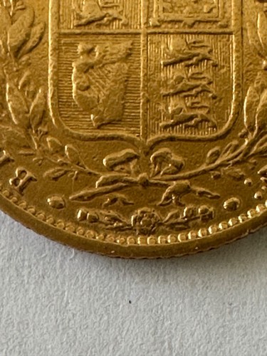 1861 Great Britain Shield Gold Sovereign - Picture 6 of 12