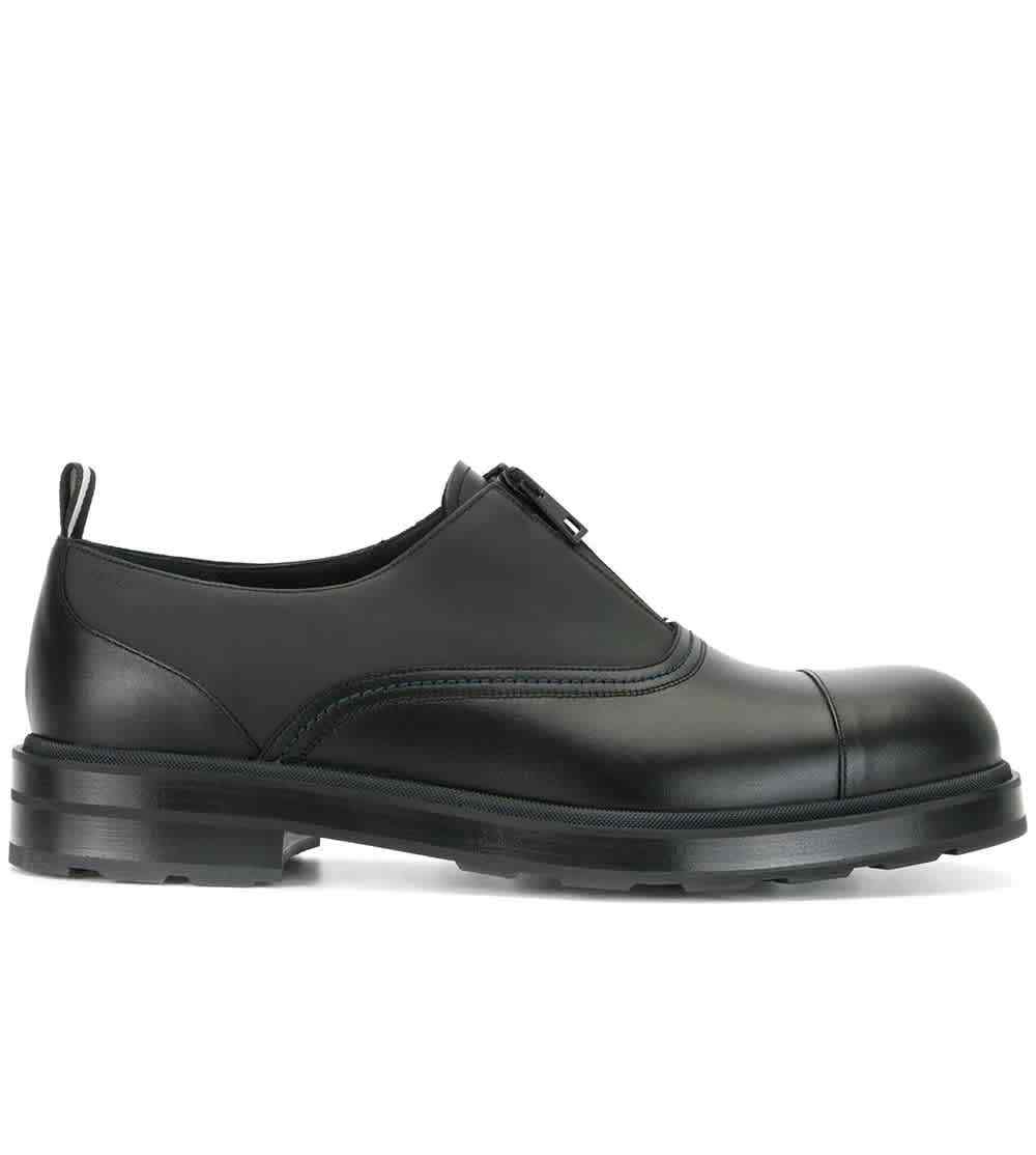 Bally Men's Black Comissar Minimal Oxford Shoes, Brand Size 8 (US Size 9EEE)