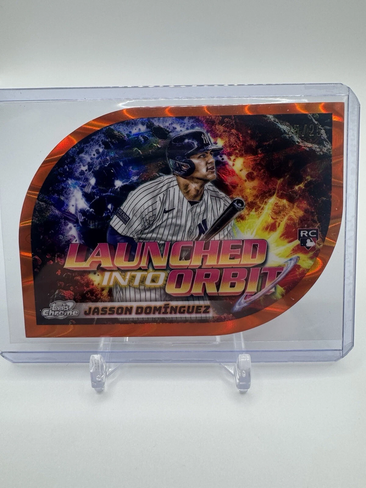 2024 Topps Cosmic Chrome JASSON DOMINGUEZ Orange Launched into Orbit /25
