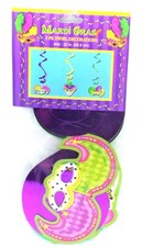 Mardi Gras Swirl Decorations 3 Pack Hanging Party Decor Colorful 22 inches