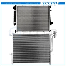 Aluminum Radiator & AC Condenser Cooling Kit For 1999 2000 BMW 323i