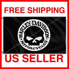 Harley Davidson Flag 3x5 ft Motorcycle Banner Logo Garage Wall Sign FREE Shippin