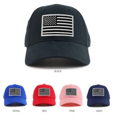 Black White USA Flag Patch Youth Size Cotton Baseball Cap - FREE SHIPPING