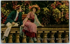 Postcard - Why should we part? - Love/Romance Greeting Card - Lovers Art Print