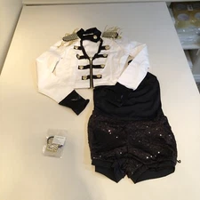 Weissman Girl’s Majorette Jacket With Biketard 2-Piece Costume Size 10/12