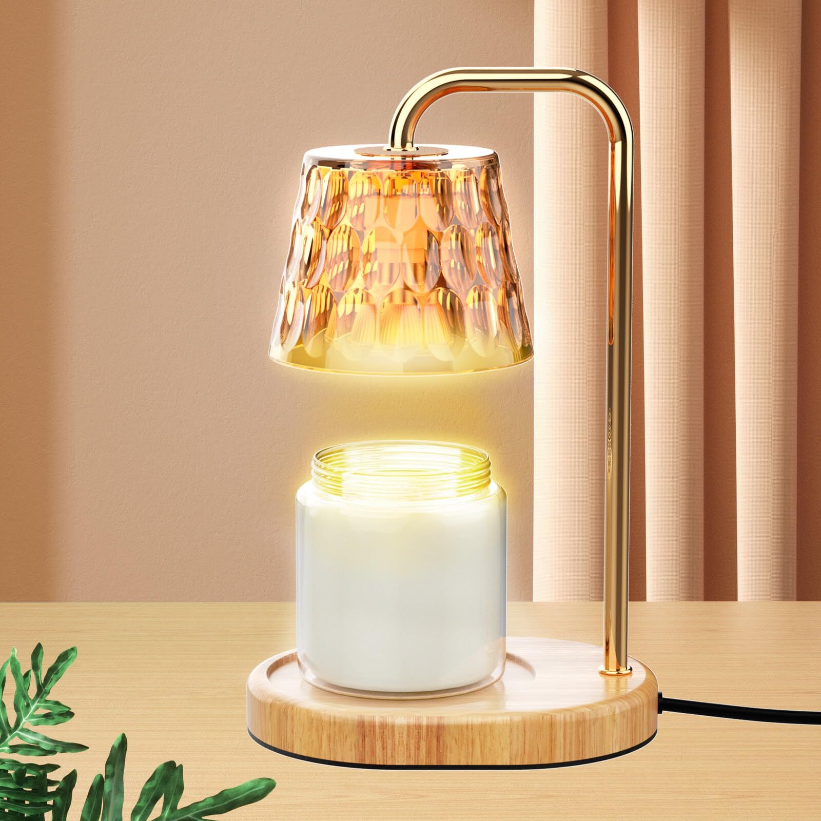 Dimmable Electric Candle Warmer Lamp with Timer for Home Aromatherapy