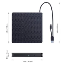 ACEPC Optical Drive with USB 3.0 & Type-C External CD DVD+/- RW Burner Writer