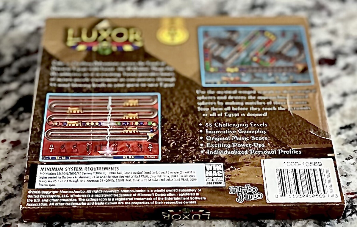 ジャストシステムCD-ROM　PCゲーム　マックスと遊ぼう Win Mac LUXOR PC CD-ROM Software GAME MAC PC Mumbo Jumbo PUZZLE