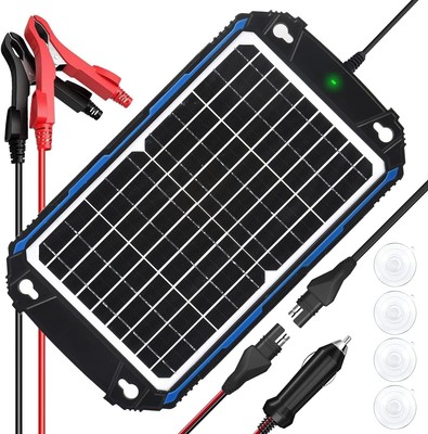 Lightweight 12V Solar Battery Charger & Maintainer - High Efficiency, Easy Setup