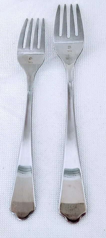 GS 'Dolce Vita STYLE' De colección 1 tenedor de cena y 1 tenedor de ensalada acero inoxidable cepillado Foto 2 de 4