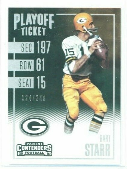 2016 Panini Contenders Bart Starr Playoff Ticket #'ed 124/249