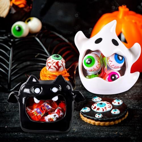 2pcs Halloween Candy Dish Halloween Candy Bowls Ghost Bat Ghost Candy