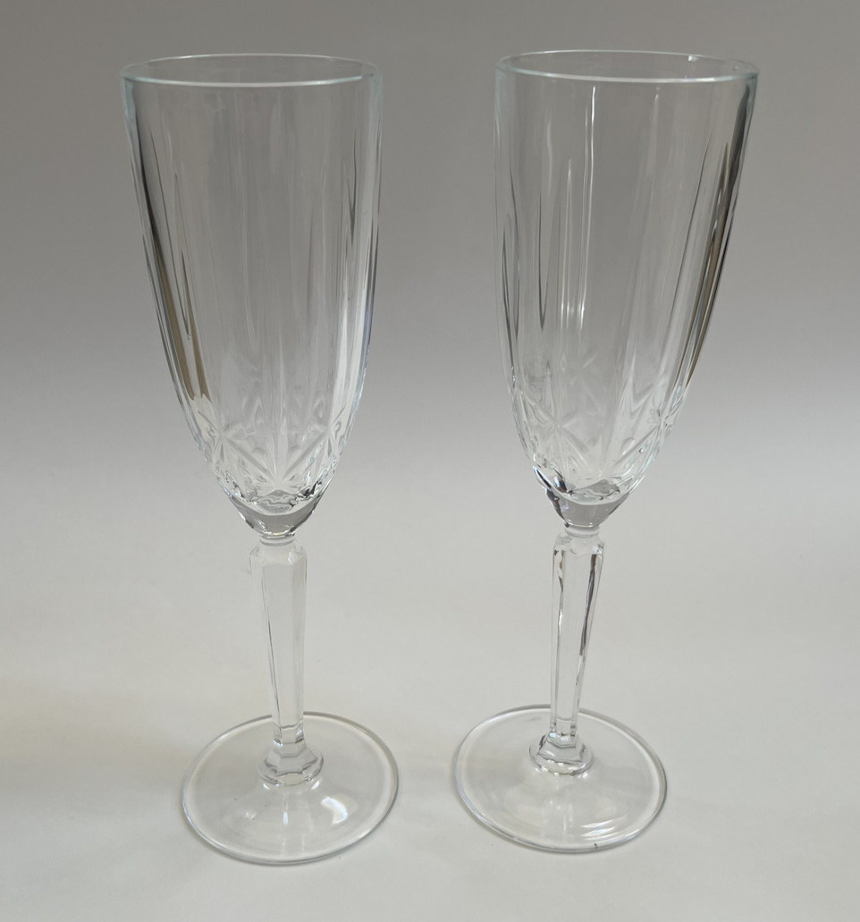 Waterford Marquis Omega Champagne Flutes Crystal Glasses SET OF 2, Great