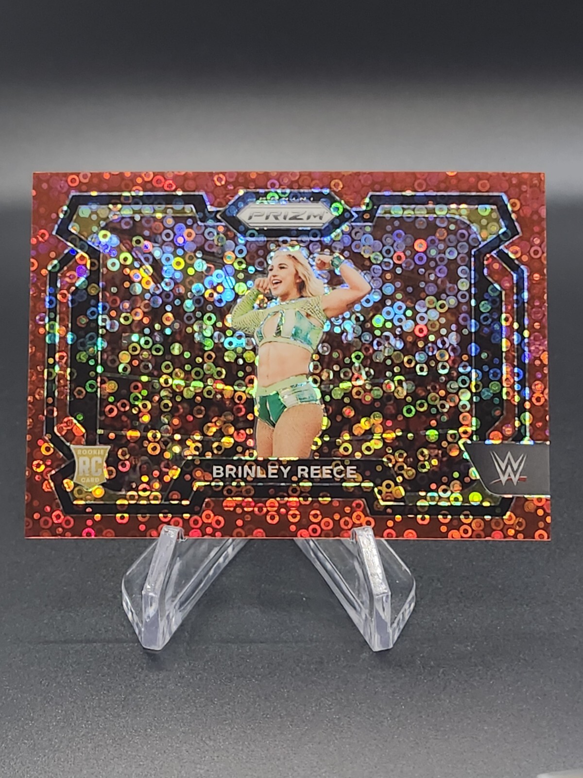 2024 Panini Prizm WWE Brinley Reece Rookie RC Under Card Red Disco /99 #36
