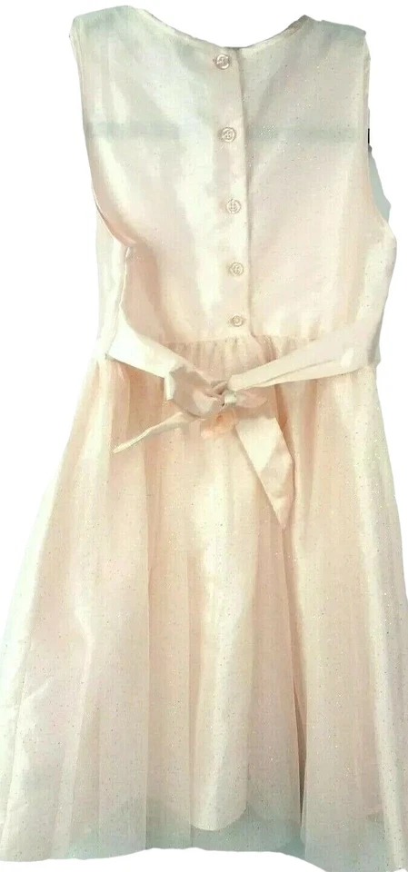 Niñas Vestido Rosa Fiesta Talla 10 Vacaciones Festivo Rosa Brillo Tul Foto 2 de 4