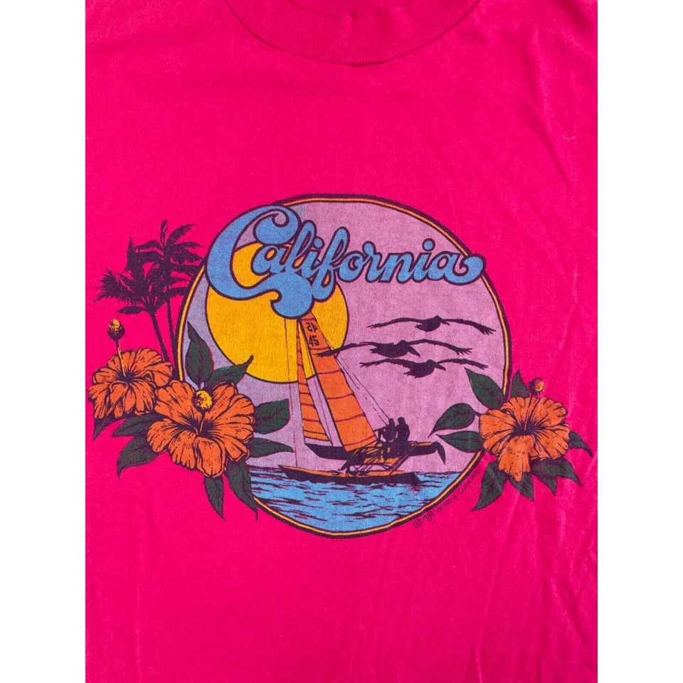 Rare Vintage "California" Sailing T-Shirt M Jerzees Single Stitch - Image 2 of 4