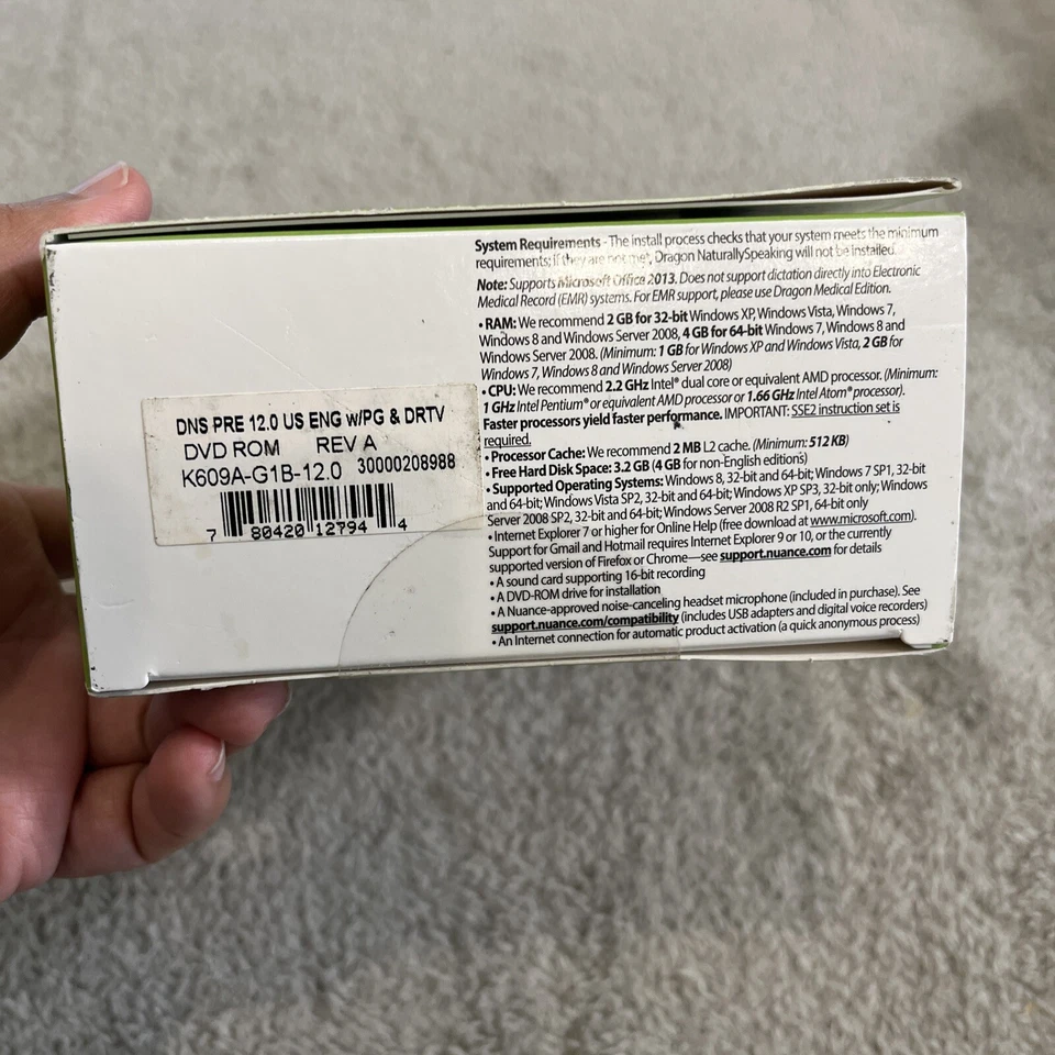Nuance Dragon NaturallySpeaking 12 Premium Edition Windows K609A-G1B-12.0 Sealed - Image 2 of 4