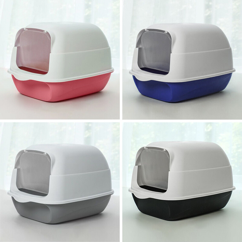 LARGE CAT LITTER TRAY HOODED ENCLOSED TRAINING PET CAT KITTEN