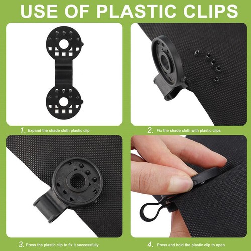 50/100Pcs Shade Cloth Heavy Duty Lock Grip Reusable Windproof Awning Clamp Grip - Picture 5 of 12