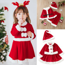 Christmas Girls Fancy Dress Kids Baby Xmas Santa Party Boys Clothes Outfit