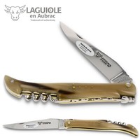 Laguiole En Aubrac 12 Cm Taschenmesser Korkenzieher Griff Edle Hornspitze Messer