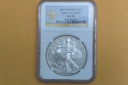 2013-W (Burnished) American Silver Eagle NGC - MS70 EARLY RELEASES - SPOTTED