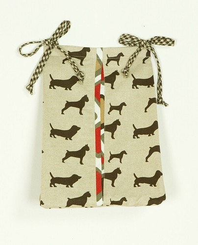 Red Brown Dog Houndstooth Crib Bedding Set Hamper Valance Sheet Diaper Stacker - Afbeelding 3 van 8
