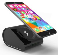 Black Qi Wireless Charger Pad Stand 10400mah Portable Power Bank For Cell Phone on sale Black Qi Wireless Charger Pad Stand 10400mah Portable Power Bank For Cell Phone on sale