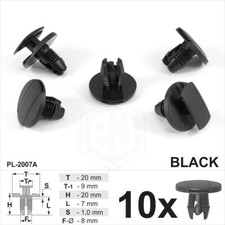 Image of 10x 8mm Plastic Trim Push Rivet Clips Interior Arch Cover Fits Citroen Peugeot