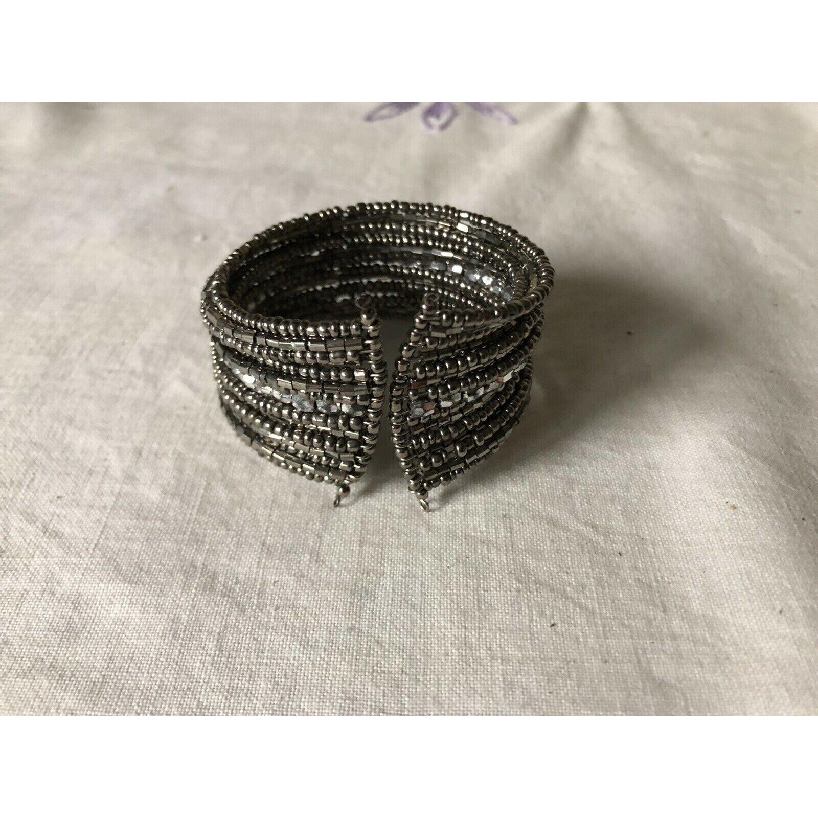 Silver Tone Bangle Multilayer Bracelet Bling Silv… - image 4