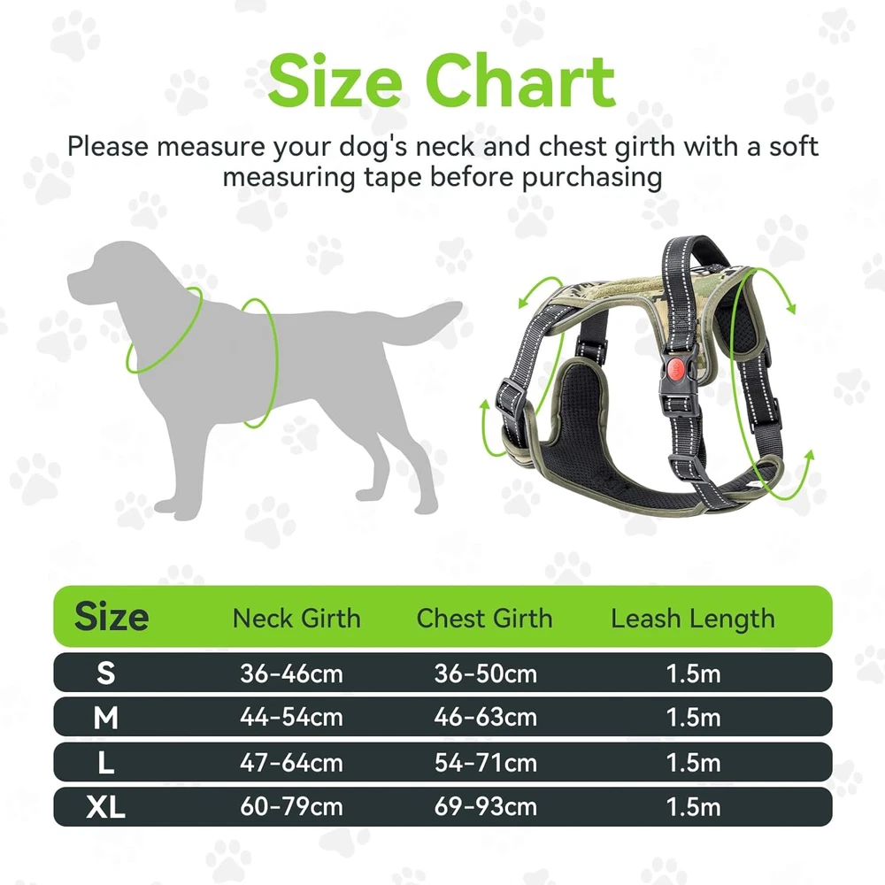 Dog Harness and Leash Set,No Pull Dog Harness,Adjustable Soft Padded Pet Vest wi