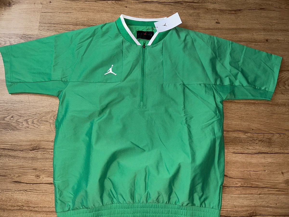 JORDAN MENS COACHES SHORT SLEEVE HOT JACKET 1/4 ZIP KELLY