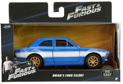 ミニカー Jada 1/32 Scale Brian's Ford Escort JADA Fast and Furious Brian's 1970 Ford Escort Blue Diecast